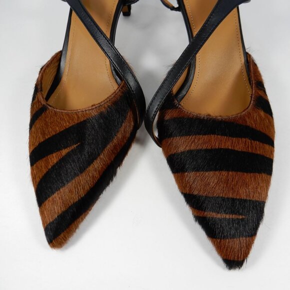 ATP ATELIER Riano Asymmetrical Slingback Pumps 40 10 Animal Calf Hair NEW $590 - Picture 3 of 16